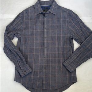 Jos. A. Bank Brown and Blue Casual Button Down Shirt Medium